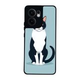 BG AKSESUAR Oppo Reno 13F ile Uyumlu Kılıf, Yumuşak Silikon, Şok Emici, Siyah, Kedi Desenli