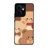 BG AKSESUAR Oppo Reno 13F ile Uyumlu Oyuncak Ayıcık Tasarımı, Mat Siyah, Yumuşak Silikon, Şok Emici Koruyucu Kılıf