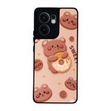BG AKSESUAR Oppo Reno 13F ile Uyumlu Oyuncak Ayıcık Tasarımlı, Mat Siyah, Yumuşak Silikon, Şok Emici Koruyucu Kılıf