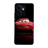 BG AKSESUAR Oppo Reno 13F ile Uyumlu Şimsek McQueen Tasarımlı Glossy Premium Kılıf, Siyah