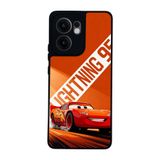BG AKSESUAR Oppo Reno 13F ile Uyumlu Şimsek McQueen Tasarımlı Glossy Premium Kılıf, Turuncu