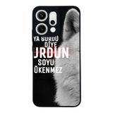 BG AKSESUAR Oppo Reno 14 ile Uyumlu Göktürkçe Türk Yazılı, Mat Siyah, Yumuşak Silikon, Şok Emici Koruyucu Kılıf