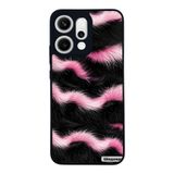 BG AKSESUAR Oppo Reno 14 ile Uyumlu Leopar Kürk Desenli Siyah Silikon Kılıf, Şok Emici Koruyucu Kapak