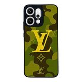 BG AKSESUAR Oppo Reno 14 ile Uyumlu LouisVuitton Tasarımlı Siyah Kılıf, Yumuşak Silikon, Koruyucu, Şok Emici Kapak