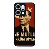 BG AKSESUAR Oppo Reno 14 ile Uyumlu Mustafa Kemal Atatürk Tasarımlı Glossy Premium Kılıf, Siyah