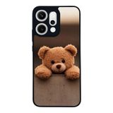 BG AKSESUAR Oppo Reno 14 ile Uyumlu Oyuncak Ayıcık Tasarımlı, Mat Siyah, Yumuşak Silikon, Şok Emici Koruyucu Kılıf