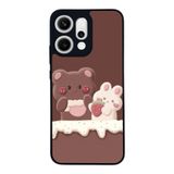 BG AKSESUAR Oppo Reno 14 ile Uyumlu Oyuncak Ayıcık Tasarımlı, Yumuşak Silikon, Şok Emici Kapak Kılıf, Kahverengi