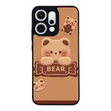 BG AKSESUAR Oppo Reno 14 ile Uyumlu Oyuncak Ayıcık Tasarımlı, Yumuşak Silikon, Şok Emici, Mat Siyah Kılıf