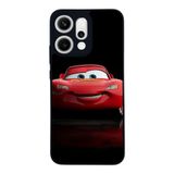 BG AKSESUAR Oppo Reno 14 ile Uyumlu Şimsek McQueen Tasarımlı Glossy Premium Kılıf, Siyah