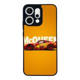 BG AKSESUAR Oppo Reno 14 ile Uyumlu Şimsek McQueen Tasarımlı Glossy Premium Kılıf, Turuncu