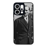 BG AKSESUAR Oppo Reno 14 ile Uyumlu Siyah Kılıf, Mustafa Kemal Atatürk Baskılı, Yumuşak Silikon, Şok Emici