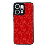 BG AKSESUAR Oppo Reno 14 ile Uyumlu Yılbaşı Christmas Tasarımlı Glossy Premium Kılıf, Kırmızı, Kar Tanesi Motifi