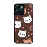 BG AKSESUAR Oppo Reno 14F ile Uyumlu Ayı Tasarımlı Glossy Premium Kılıf, Kahverengi