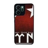 BG AKSESUAR Oppo Reno 14F ile Uyumlu Göktürkçe Türk Yazılı, Mat Siyah, Yumuşak Silikon, Şok Emici Koruyucu Kılıf