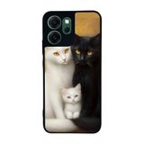 BG AKSESUAR Oppo Reno 14F ile Uyumlu Kedi Figürü Temalı, Mat Siyah, Yumuşak Silikon, Koruyucu, Şok Emici Kapak Kılıf