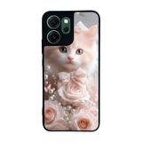 BG AKSESUAR Oppo Reno 14F ile Uyumlu Kedi Figürü Temalı, Mat Siyah, Yumuşak Silikon, Şok Emici Koruyucu Kılıf