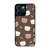 BG AKSESUAR Oppo Reno 14F ile Uyumlu Oyuncak Ayıcık Baskılı, Mat Siyah, Yumuşak Silikon, Şok Emici Koruyucu Kılıf