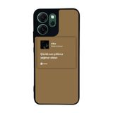 BG AKSESUAR Oppo Reno 14F ile Uyumlu, Şarkı Sözleri Tasarımlı, Glossy Premium Kılıf, Kahverengi