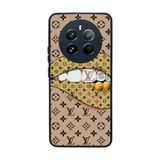 BG AKSESUAR Realme 12 ile Uyumlu Louis Vuitton Tasarımlı Mat Siyah Silikon Kılıf, Şok Emici Koruyucu Kapak