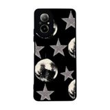 BG AKSESUAR Realme 12 Lite ile Uyumlu Siyah Kılıf, Yumuşak Silikon, Koruyucu, Şok Emici, Yıldız ve Disko Topu Desen