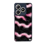 BG AKSESUAR Realme C61 ile Uyumlu Leopar Kürk Desenli Siyah Silikon Kılıf, Şok Emici Koruyucu Kapak