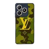 BG AKSESUAR Realme C61 ile Uyumlu LouisVuitton Desenli Siyah Kılıf, Yumuşak Silikon, Koruyucu, Şok Emici Kapak