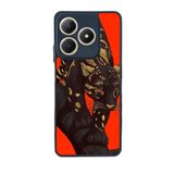 BG AKSESUAR Realme C61 ile Uyumlu Siyah Kılıf, Pastel Leopar Desenli, Yumuşak Silikon, Şok Emici Koruyucu Kapak
