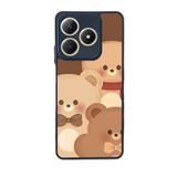 BG AKSESUAR Realme C61 Uyumlu Baskılı, Mat Siyah, Yumuşak Silikon, Koruyucu, Şok Emici Kapak, Oyuncak Ayıcık Tasarımı