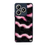 BG AKSESUAR Realme C63 ile Uyumlu Leopar Kürk Desenli Siyah Silikon Kılıf, Şok Emici Koruyucu Kapak