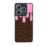 BG AKSESUAR Realme C63 ile Uyumlu Siyah Kılıf, LouisVuitton Deseni, Yumuşak Silikon, Koruyucu, Şok Emici