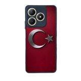 BG AKSESUAR Realme C63 ile Uyumlu Türk Bayrağı Baskılı Siyah Kılıf, Yumuşak Silikon, Koruyucu, Şok Emici Kapak