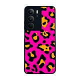 BG AKSESUAR Realme C75 ile Uyumlu Pastel Leopar Desenli Siyah Silikon Kılıf, Şok Emici Koruyucu Kapak
