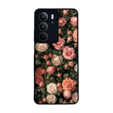 BG AKSESUAR Realme C75 ile Uyumlu Siyah Kılıf, Çiçek Deseni, Yumuşak Silikon, Koruyucu, Şok Emici