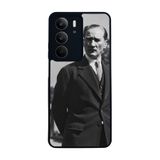 BG AKSESUAR Realme C75 ile Uyumlu Siyah Kılıf, Mustafa Kemal Atatürk Baskılı, Yumuşak Silikon, Şok Emici