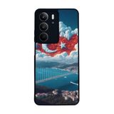 BG AKSESUAR Realme C75 ile Uyumlu Siyah Kılıf, Türk Bayrağı Baskılı, Yumuşak Silikon, Şok Emici