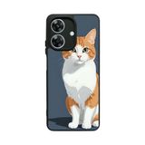 BG AKSESUAR Realme Note 60 Uyumlu Mat Siyah Kılıf, Yumuşak Silikon, Koruyucu, Şok Emici Kapak, Kedi Baskılı
