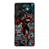 BG AKSESUAR Reeder S19 Max Pro S EDGE ile Uyumlu Iron Man Marvel Baskılı Siyah Silikon Kılıf, Şok Emici Koruyucu Kapak