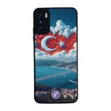 BG AKSESUAR Reeder S19 Max Pro S ile Uyumlu Siyah Kılıf, Türk Bayrağı Baskılı, Yumuşak Silikon, Şok Emici