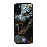 BG AKSESUAR Reeder S19 Max Pro S ile Uyumlu T-Rex Tasarımlı Glossy Premium Telefon Kılıfı, Siyah