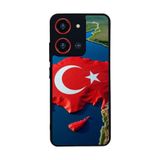 BG AKSESUAR Reeder S19 Max Pro S ZOOM ile Uyumlu Bayrak Baskılı, Mat Siyah, Yumuşak Silikon, Şok Emici Telefon Kılıfı