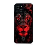 BG AKSESUAR Reeder S23 Pro Max ile Uyumlu Aslan Tasarımlı Glossy Premium Kılıf, Kırmızı-Siyah