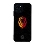 BG AKSESUAR Reeder S23 Pro Max ile Uyumlu Aslan Tasarımlı Glossy Premium Kılıf, Sarı-Kırmızı, Siyah