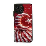 BG AKSESUAR Reeder S23 Pro Max ile Uyumlu Bayrak Figürlü, Mat Siyah, Yumuşak Silikon, Şok Emici Koruyucu Kılıf
