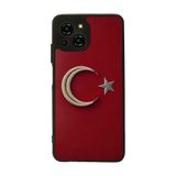 BG AKSESUAR Reeder S23 Pro Max ile Uyumlu Bayrak Figürlü Silikon Kılıf, Mat Siyah, Şok Emici Koruyucu Kapak