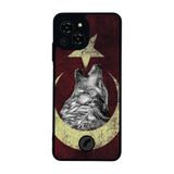 BG AKSESUAR Reeder S23 Pro Max ile Uyumlu Bozkurt Tasarımlı Glossy Premium Kılıf, Kırmızı