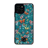 BG AKSESUAR Reeder S23 Pro Max ile Uyumlu Floral Tasarımlı Glossy Premium Kılıf, Teal