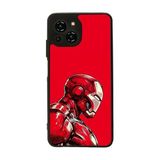 BG AKSESUAR Reeder S23 Pro Max ile Uyumlu Iron Man Baskılı Kılıf, Yumuşak Silikon, Şok Emici, Siyah