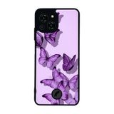 BG AKSESUAR Reeder S23 Pro Max ile Uyumlu Kelebek Tasarımlı Glossy Premium Kılıf, Lila