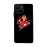 BG AKSESUAR Reeder S23 Pro Max ile Uyumlu Kılıf, Iron Man Baskılı, Mat Siyah, Yumuşak Silikon, Şok Emici