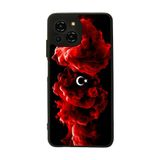 BG AKSESUAR Reeder S23 Pro Max ile Uyumlu Kılıf, Türk Bayrağı Baskılı, Mat Siyah, Yumuşak Silikon, Koruyucu, Şok Emici